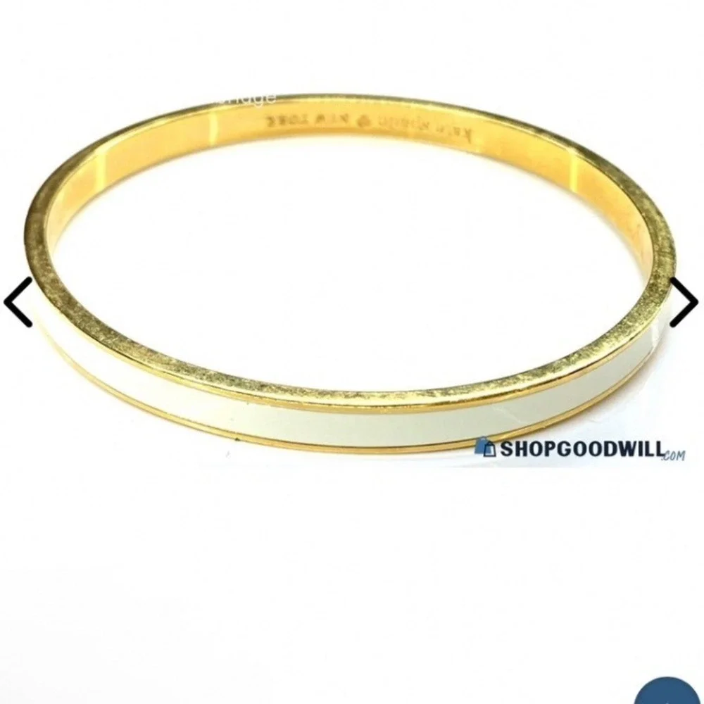Kate Spade NY Tickle the Ivories Ivory Enamel 12k gold-plate Bangle Bracelet
